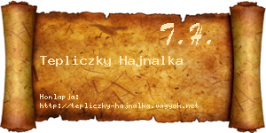 Tepliczky Hajnalka névjegykártya