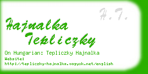 hajnalka tepliczky business card